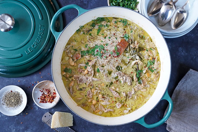 Milk and Parmesan Braised Turkey and Beans